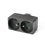 Biplite noire plastique 16A/220V NF